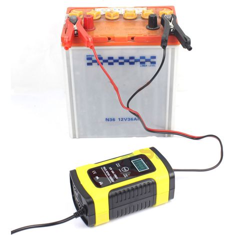 Chargeur de batterie pour voiture et moto : affichage de l'état de charge, réparation par impulsions, dissipation de la chaleur, protection contre les courts-circuits. (1/5)