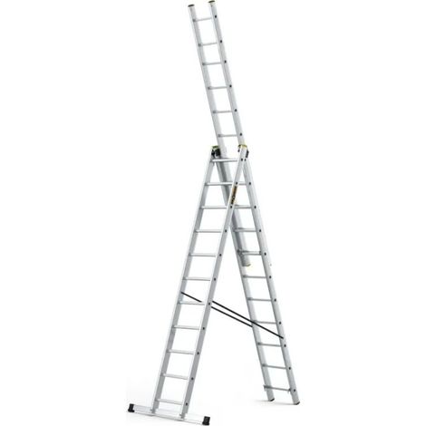 3-ELEMENT-ALUMINIUMLEITER 640 CM 11+11+11 SPROSSEN - BR-00-4211 (1/5)