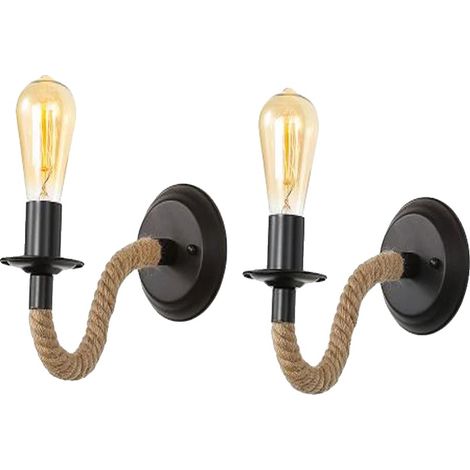 Aplique de pared, diseño industrial vintage, apto para múltiples aplicaciones, A9002, negro, M (1/2)
