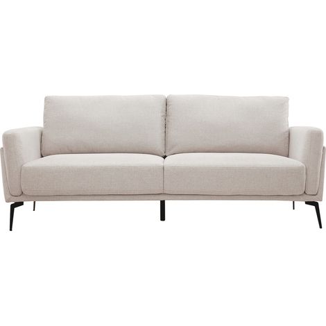 Design-Sofa mit Stoff im Samtdesign Beige 3-Sitzer MOSCO