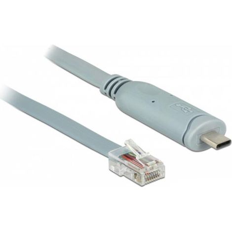 DeLOCK 89893 cavo seriale Grigio 1 m USB 2.0 Type-C RJ45 (1/3)