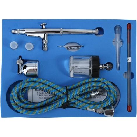 Professionnel 0.2 mm 0.3 mm 0.5 mm double action aérographe Kit Spray peinture pistolet kit complet ensemble -YEA (1/4)