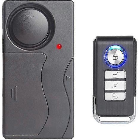 Alarma inalámbrica por vibración, alarma antirrobo para bicicleta/motocicleta/coche/vehículos/puerta/ventana, 110 dB súper potente (control remoto incluido). (1/4)
