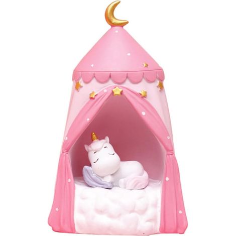 Lampe de Nuit Licorne Lumineuse Résine Décoration pour (1/5)