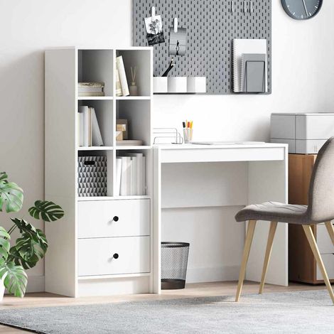 Escritorio con almacenamiento 2 pcs Blanco Madera contrachapada vidaXL (1/5)