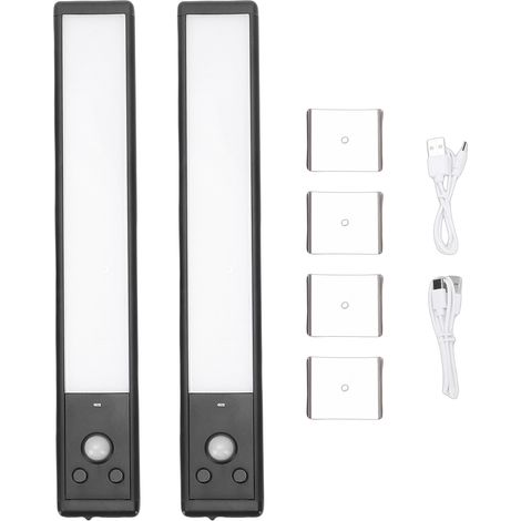 Lampe LED rechargeable sous placard – avec détecteur de mouvement – 2 luminaires magnétiques pour cuisine et dressing – 3 couleurs de lumière (1/5)