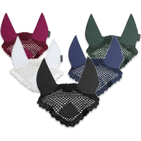 Pony, Verde: Cuffietta a uncinetto a maglia larga e copriorecchie modello Devy per cavalli (1/5)