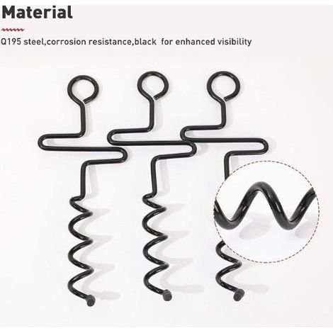 Spiralförmige Bodenanker für Outdoor-Zelte, geeignet zum Campen, zur Stabilisierung von Moskitonetzen und als Schäferhundanker. (1/5)
