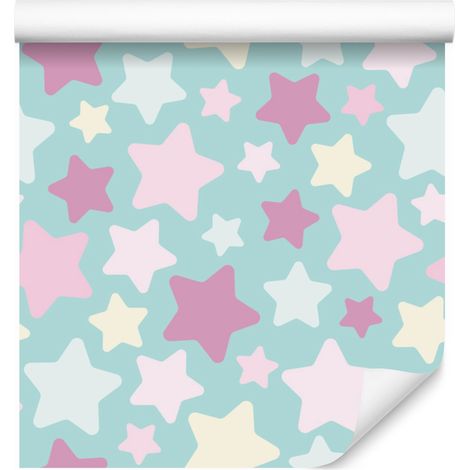 Bellissima carta da parati con stelle colorate per soggiorno e camera da letto, 50x1000 cm (1/5)