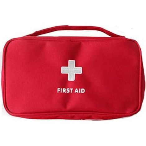 1 Sac de Premiers Soins de sécurité Vide, Trousse de Premiers Soins de Voyage Portable Mini Sac médical, Sacs de Rangement de Pack de médicaments Vide (Rouge) (1/4)