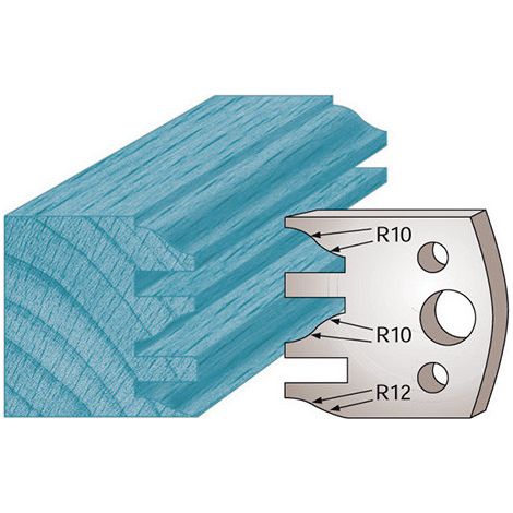 Diamwood Jeu de 2 fers profilés Acier SP compatible pour toupie - 40 x 4 mm - Entraxe 24 mm - Épaisseur 4 mm - M124 - Conception suisse engageant haute qualité (1/2)