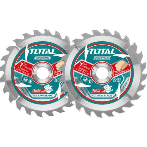 TOTAL Ultradünnes Sägeblatt, TCT, 185 mm, 2er-Set, Industrie TAC2331853