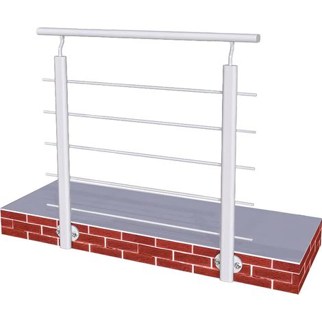 Garde-corps en aluminium gris mat 1m avec 5 barreaux – Fixation latérale intérieure/extérieure – Sécurise vos escaliers