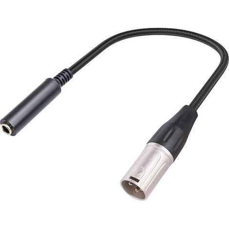 Câble adaptateur audio microphone 6,35 mm femelle vers XLR mâle, câble d'extension TRS 1/4" vers XLR, convient aux amplificateurs et aux guitares, noir. (1/5)