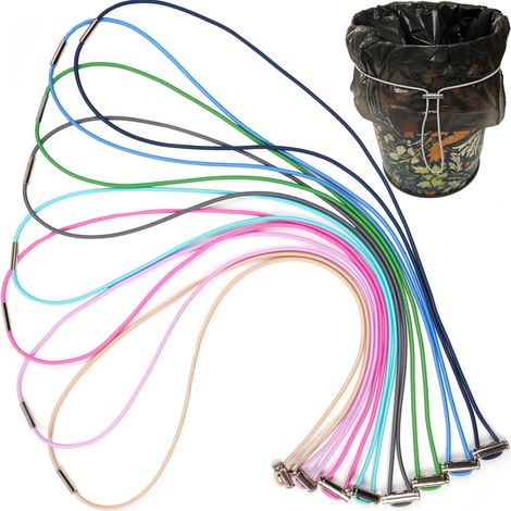 Lot de 8 élastiques réglables multicolores pour poubelles de 30 à 10 gallons Produit pratique pour la maison et l'usage quotidien (1/4)