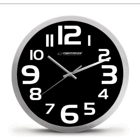 Esperanza Zurich Horloge murale noire et blanche 25 cm (1/3)