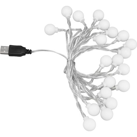 m lange LED-Lichterkette mit 20 LEDs und Leuchtkugeln zur Dekoration von Mädchenzimmern, Partys und Geburtstagen – für drinnen und draußen – USB-betrieben (1/5)
