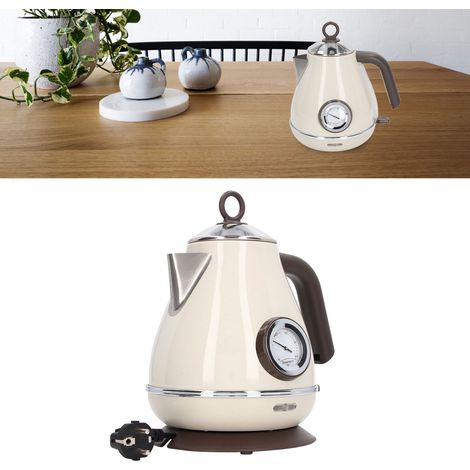 Hervidor eléctrico con indicador de temperatura y base giratoria de 360° – 1,7 l – protección contra ebullición en seco – acabado retro (1/5)