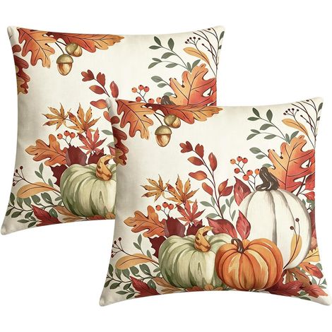 Set of 2 decorative autumn cushion covers - 40 x 40 cm (1/5)