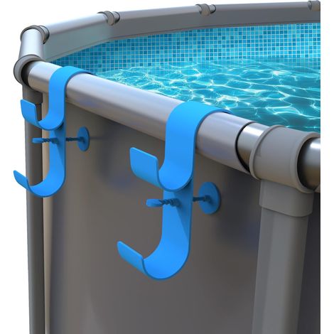 Support mural pour épuisette de piscine, Cintre pour manche de piscine hors-sol, Accessoire pour piscine hors-sol, Support pour brosse de piscine — Équipement de piscine (1/5)