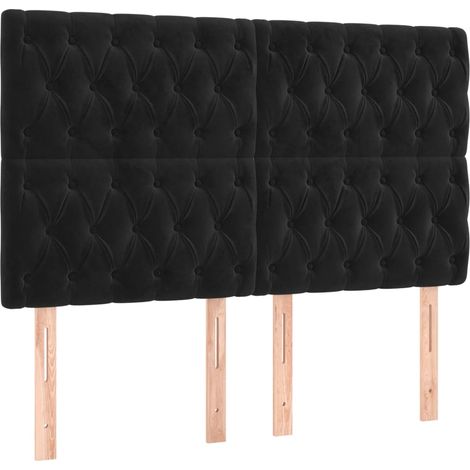Maison Exclusive - Cabecero Terciopelo Negro 160x7x118/128 cm (1/5)