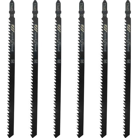6 Lames Scie Sauteuse T744D, Acier Carbone, Poignée En T, Pour Bois Plastique PVC (1/5)