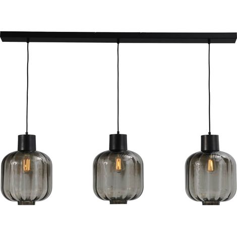 Lampe de salle à manger Lett lll 28 3 lumières noir avec verre fumé - 2161-05-05-28-130-3 (1/3)