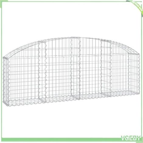 Panier de gabions arqué - FAFEICY - 153463 - 200x30x60/80 cm - Fer galvanisé - Diam. fil 3,5 mm (1/4)