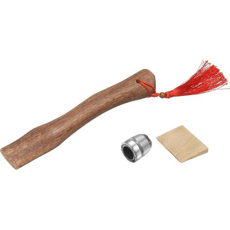 Manche De Hache en Bois De Remplacement 10.2" Manches De Hachette Universelles en Hickory avec Cale en Bois Et Ronde pour Hache De Camping Jardin (1/5)