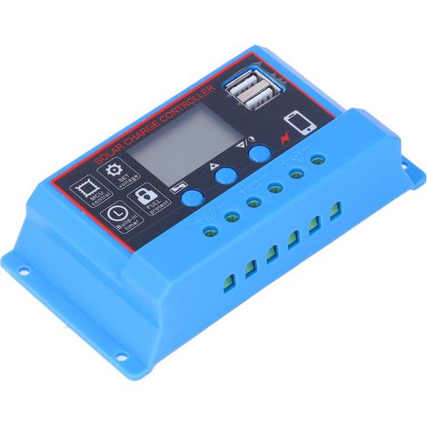 30A PWM-Solarladeregler mit LCD-Bildschirm, 12V/24V Photovoltaik-Regler, LED-Anzeige, robustes Gehäuse für Solaranlagen. (1/5)