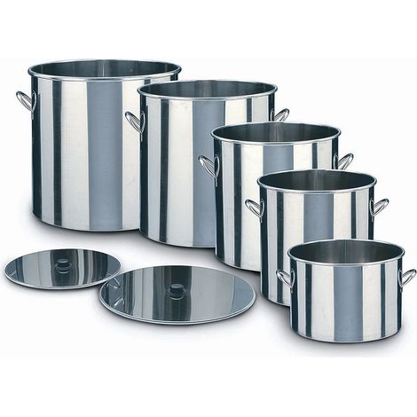 Bollitore in acciaio inox professionale per alimenti, pentolone per latte, formaggio e birra artigianale -55 lt
