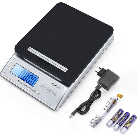 Pèse lettres/Pèse colis Numérique, 30 kg, Avec support colis Pliable, Précision 1g, Écran LCD Rétroéclairé, Fonction de Tare, Auto-arrêt, Balance Postales pour Colis, Lettres, Nourriture (1/5)