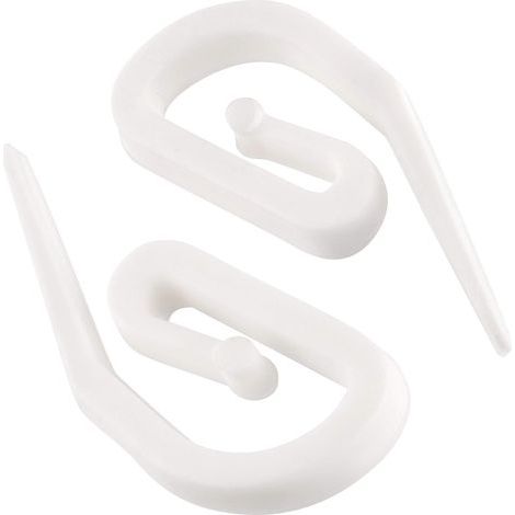 White Plastic Curtain Hooks - Pack of 100 (28 x 12mm) Drapes/Windows/Curtains (1/5)