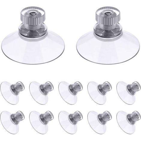 ventouse a visser, 12 Pièces 30mm Ventouses Transparentes avec Filetage, Extra Fortes PVC Plastique Suspension Rideau Isolant Ventouse pour Camping Car, Fenêtre, Salle de Bain, Van (1/5)