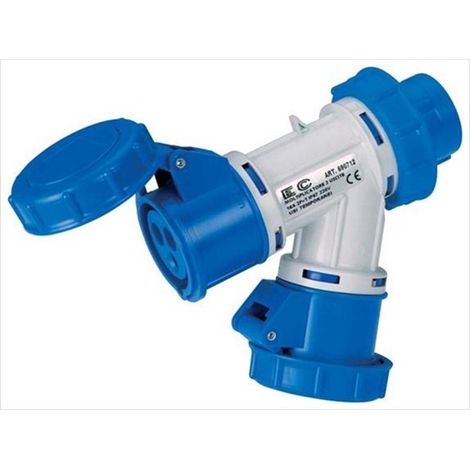 Moltiplicatore 2 Uscite Ip67 220V 2P+T 16A (Elettrocanali Cod. Ec690712)