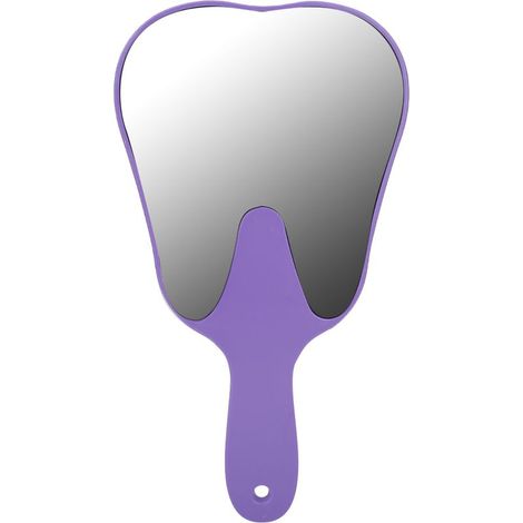 Miroir dentaire violet en forme de dent, miroir à main avec manche mignon, accessoire dentaire (1/5)