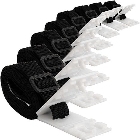 Ensemble de 8 sangles et clips de fixation pour enrouleur de couverture solaire de piscine enterrée. (1/5)