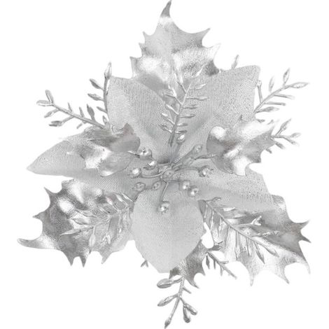 24-teiliges künstliches Weihnachtsblumen-Set – Weihnachten – Funkelnde Weihnachtsdekoration – Geeignet für Christbaumkränze – Stil C (1/5)