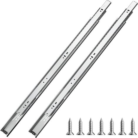 Glissières de Tiroir, 10 Paires, Coulisses de Tiroir à Billes à Montage Latéral 600 mm Capacité de Charge 45 kg, Rail de Guidage en Acier au Carbone à Extension Complète pour Armoire Cuisine (1/5)