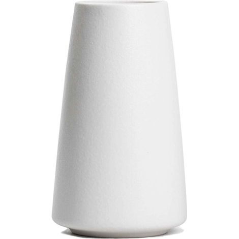 Jarrón de porcelana blanca esmerilada. Diseño minimalista para flores frescas y secas. Decoración moderna para el hogar. (1/5)