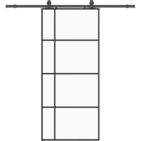 Maison Exclusive - Puerta corredera con set herrajes negro 90x205