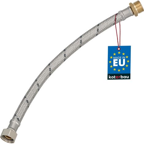 KOTARBAU® Flexible Robinet 3/8" x 3/8" - Flexible Eau - Tuyau Robinet 30 cm - Mâle x Femelle - Rallonge Robinet Cuisine Flexible - Acier Inoxydable - Tuyau Flexible Plomberie (1/4)
