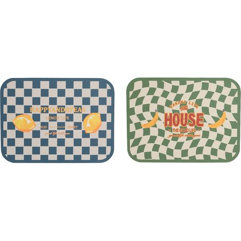 2 pièces dessous de plat en cuir synthétique, rectangulaire, 30x40 cm, isolant thermique, imperméable, anti-glisse, pour intérieur et extérieur (1/5)