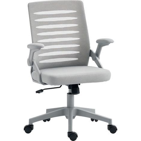 44-53.5cm Adjustable Height Work Chair, with Mesh Back - Grey (1/5)