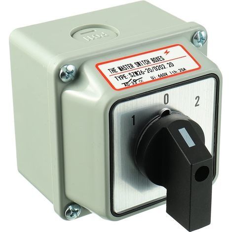 Interrupteur rotatif universel SZW26-20/D202.2D avec interrupteur principal extérieur LW28-20/4, 660 V, 20 A, ON-OFF, 3 positions, 2 phases, 8 bornes (1/4)