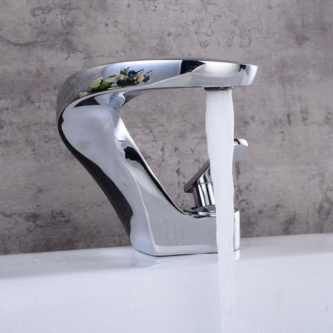 Robinet monotrou élégant de style européen pour filtrer les impuretés, économie d'eau, robinet chaud et froid de lavabo moderne (1/5)