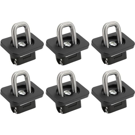 6 Pièces Ancrages de Ramassage en Acier Inoxydable Anneaux de Taureau 1000lbs Compatible Chevrolet Silverado 2007-2021 Noir Fixations de Caisse (1/5)