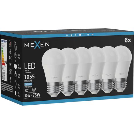Mexen Nova 6x Ampoule LED E27, G45, 10W, Froid - 6500K, 1055 lm - L101-E27-1065-01x06 (1/3)