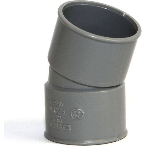 Coude PVC Femelle - Femelle - angle 22°30 ø 100