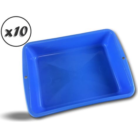 Bac plastique rectangulaire 10 litres multi-usage - Lot de 10 - Modèle 10 litres